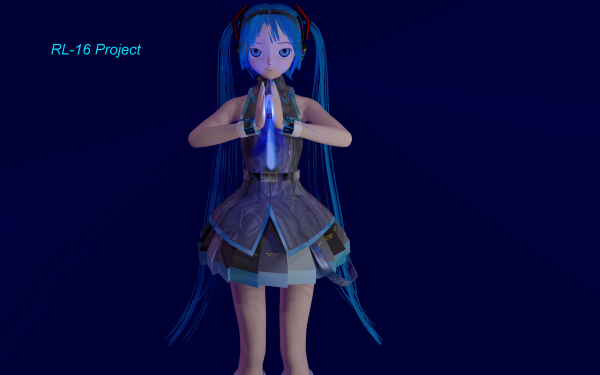 Anime Vocaloid Hatsune Miku Blue Hair Long Hair Blue Eyes Blender 3D Blender HD Wallpaper | Background Image
