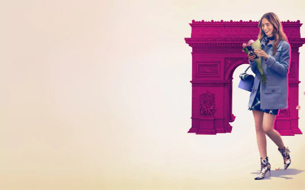 Lily Collins TV Show Emily in Paris HD Desktop Wallpaper | Background Image