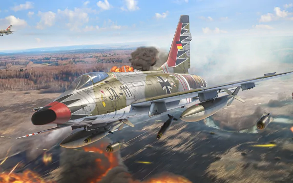 warplane jet fighter military North American F-100 Super Sabre HD Desktop Wallpaper | Background Image