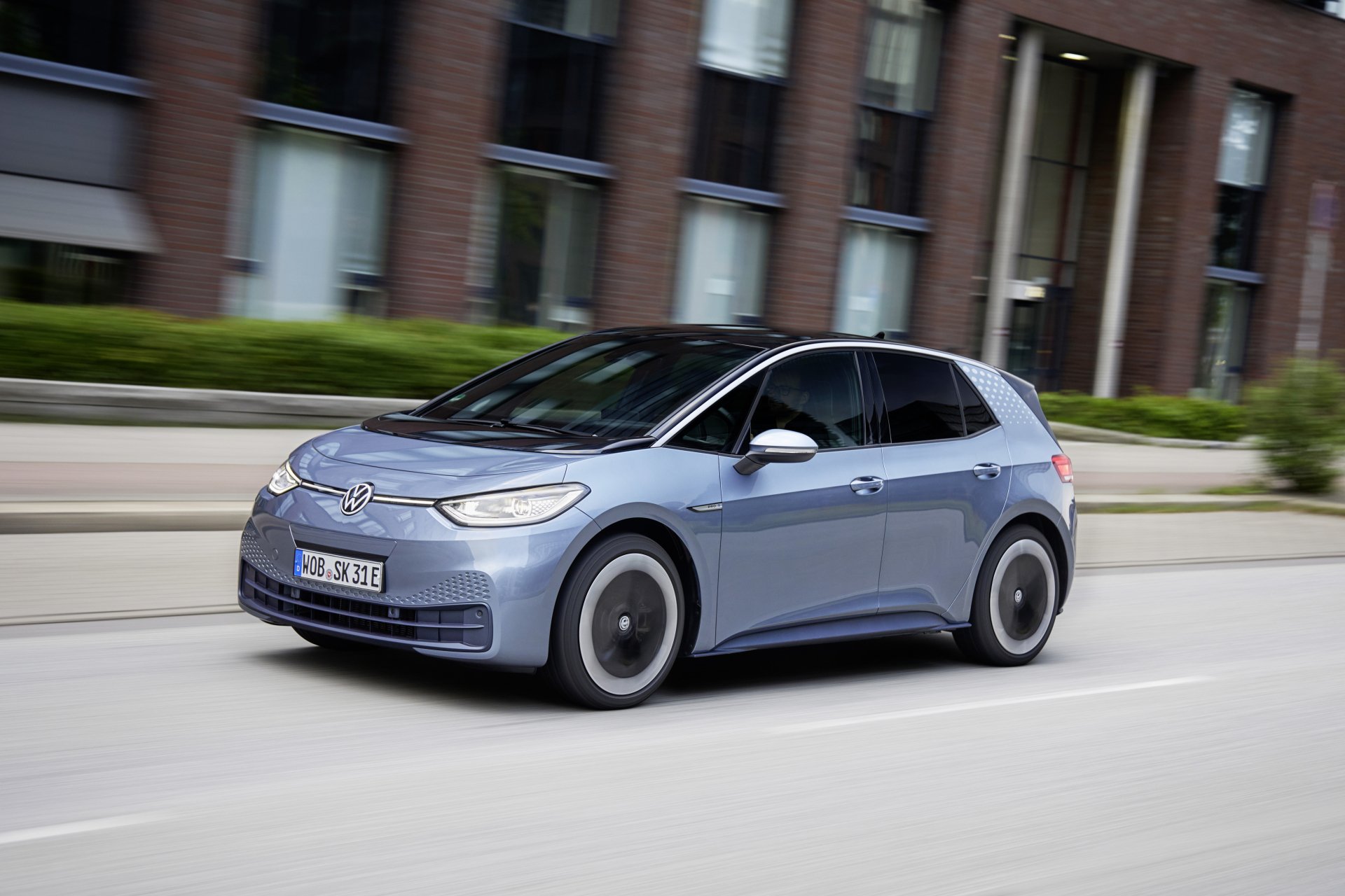 Download Compact Car Electric Car Volkswagen ID.3 Pro S Vehicle Volkswagen ID.3 4k Ultra HD Wallpaper