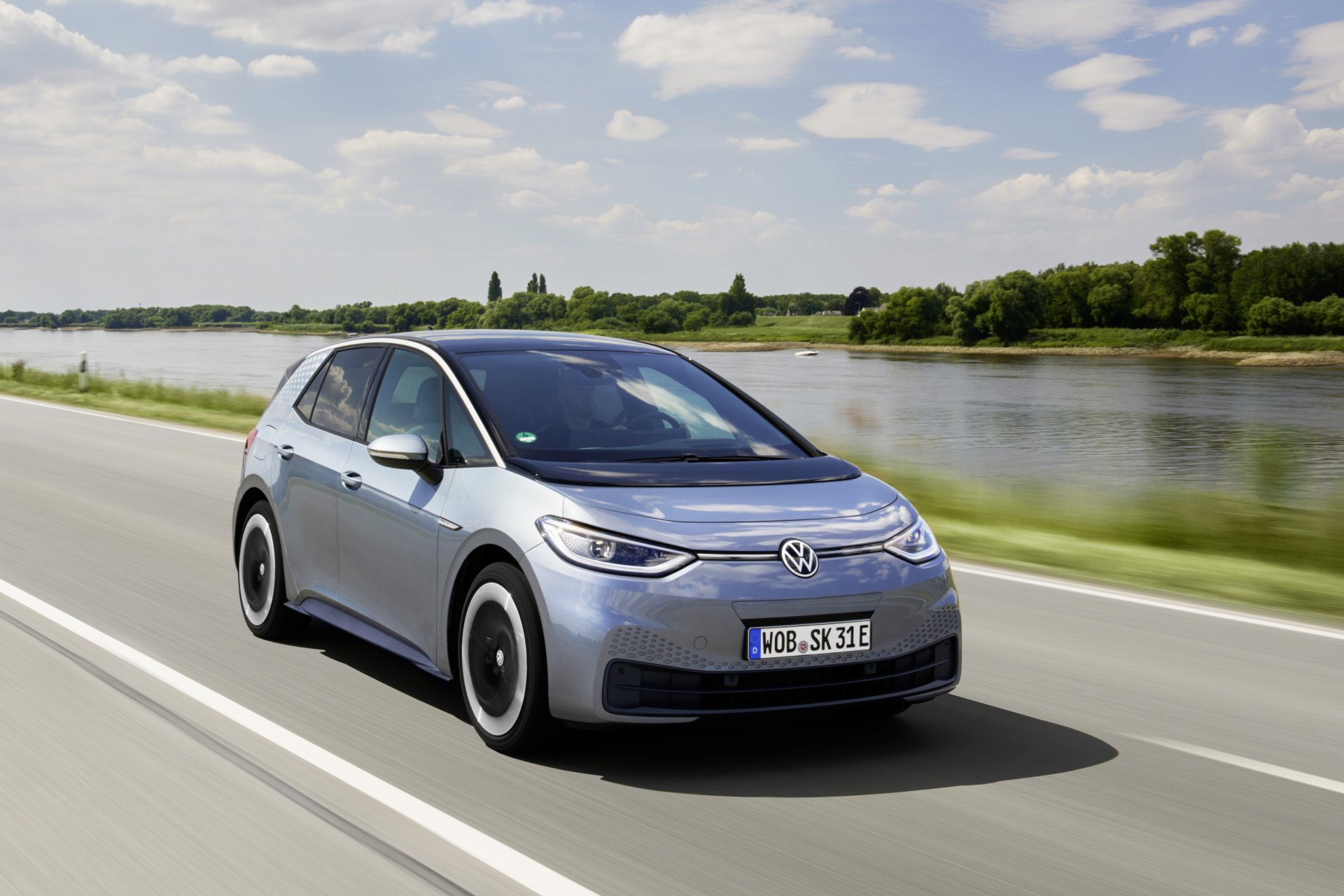 Download Compact Car Electric Car Volkswagen ID.3 Pro S Vehicle Volkswagen ID.3 4k Ultra HD Wallpaper