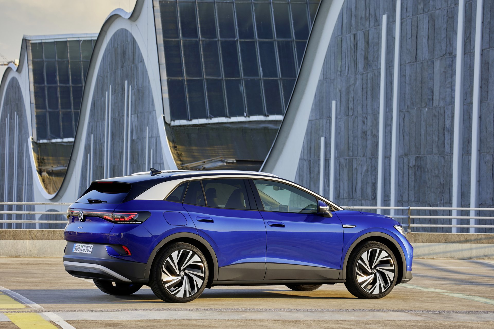 Download Compact Car Electric Car Volkswagen ID.4 Pro Vehicle Volkswagen ID.4 4k Ultra HD Wallpaper