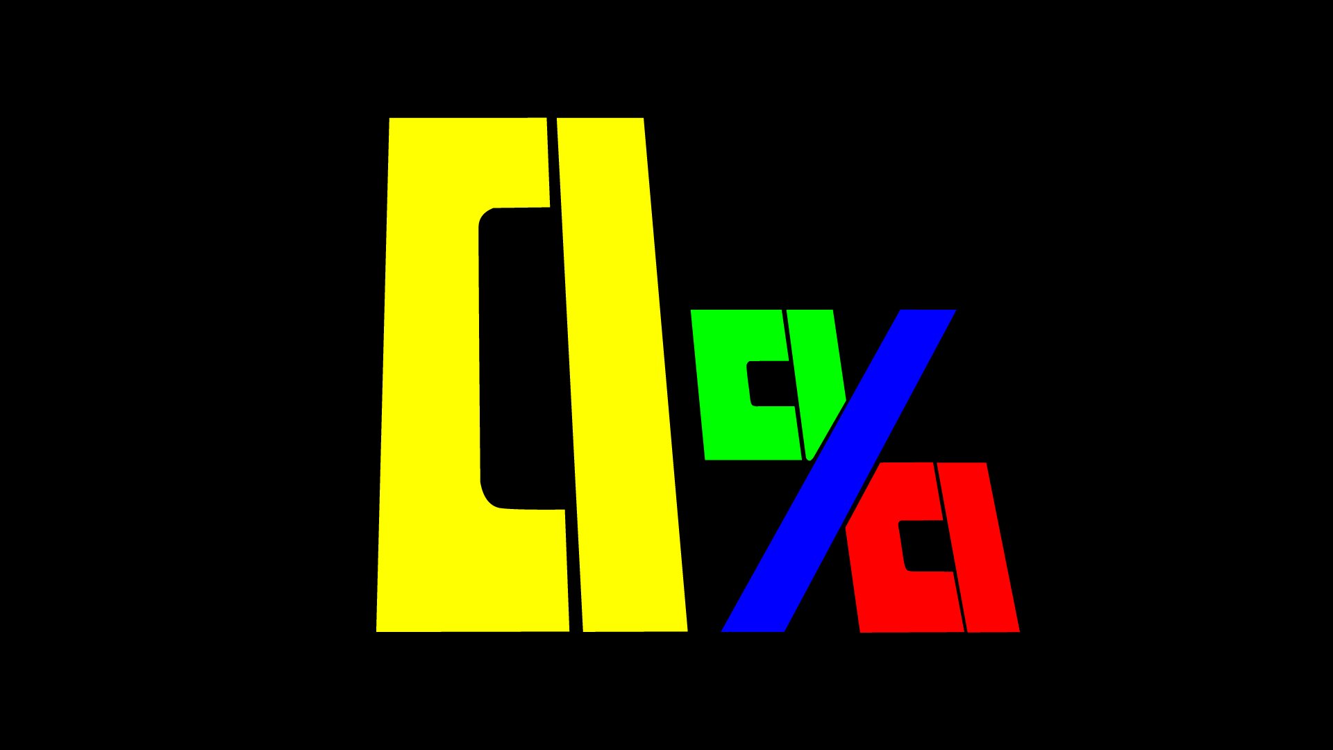 HD PC desktop wallpaper featuring bold, colorful typography inspired by the anime Mob Psycho 100 with stylized yellow, green, blue, and red letters on a black background.