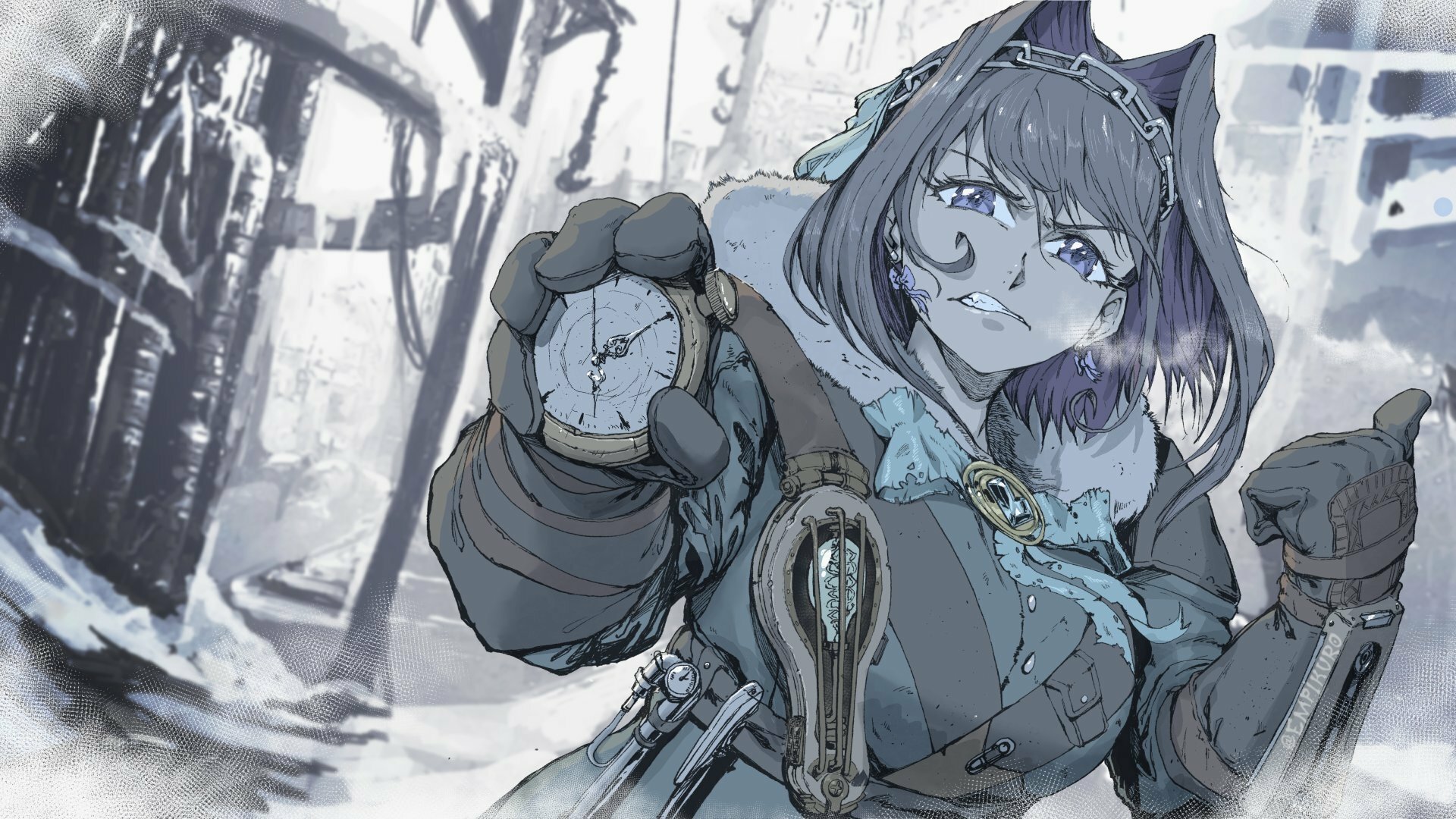 Download Frostpunk Hololive Ouro Kronii Anime Virtual Youtuber HD Wallpaper by EmpiKuro