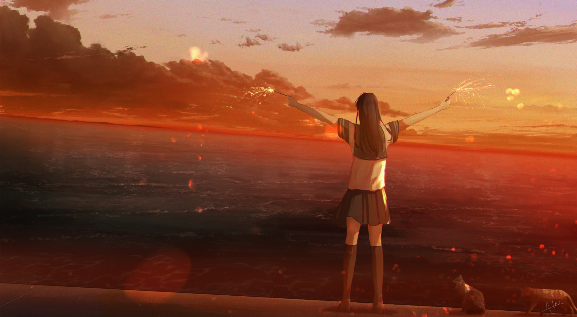 Download School Uniform Anime Girl Anime Girl HD Wallpaper by t_res