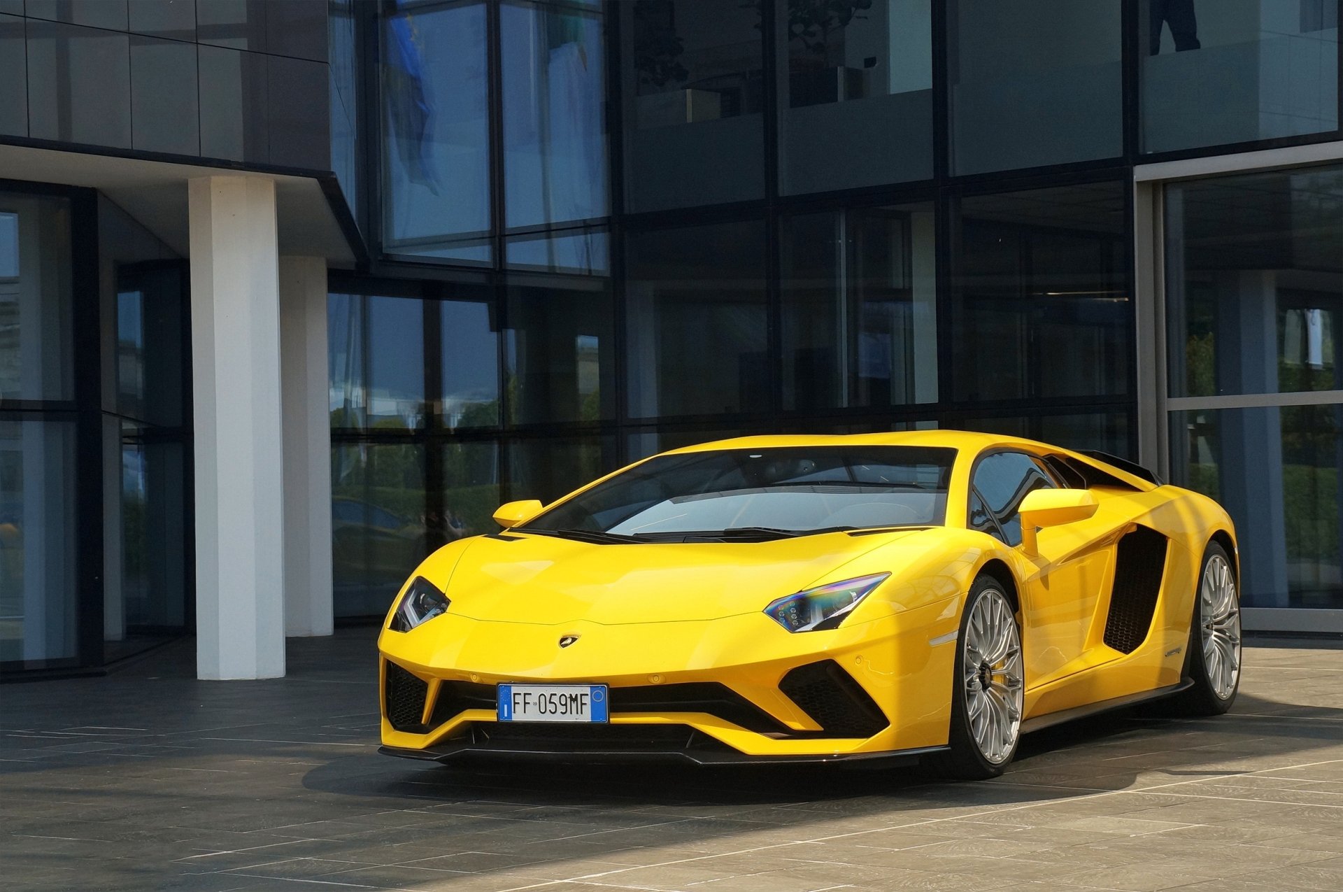 Download Yellow Car Supercar Vehicle Lamborghini Aventador S HD Wallpaper