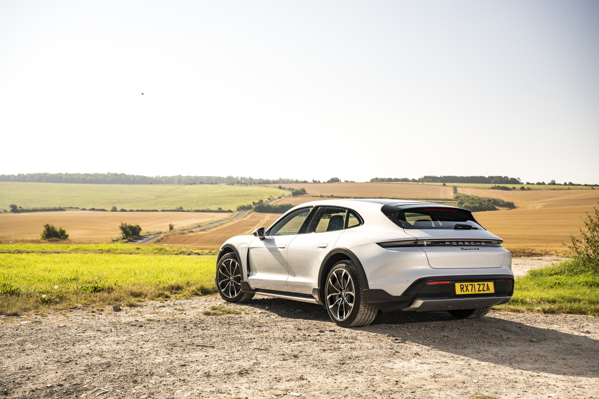 Download White Car Vehicle Porsche Taycan 4S 4k Ultra HD Wallpaper