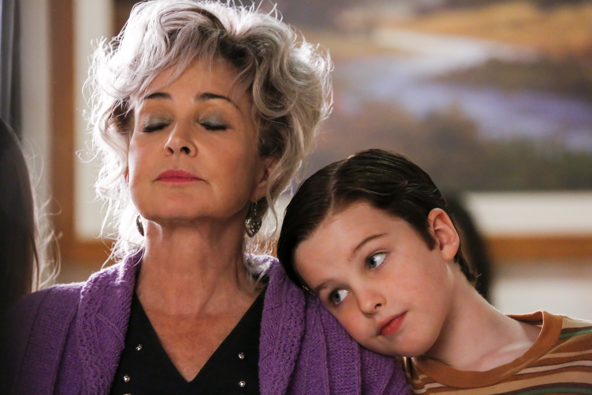 Download Constance Tucker Annie Potts Sheldon Cooper Iain Armitage TV Show Young Sheldon HD Wallpaper