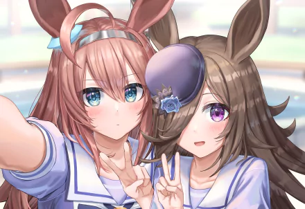Mihono Bourbon Rice Shower Anime Uma Musume: Pretty Derby HD Desktop Wallpaper | Background Image