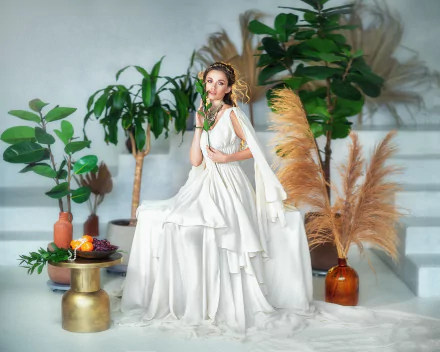 white dress woman model HD Desktop Wallpaper | Background Image