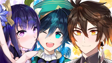 Zhongli (Genshin Impact) Venti (Genshin Impact) Baal Raiden Shogun (Genshin Impact) video game Genshin Impact HD Desktop Wallpaper | Background Image