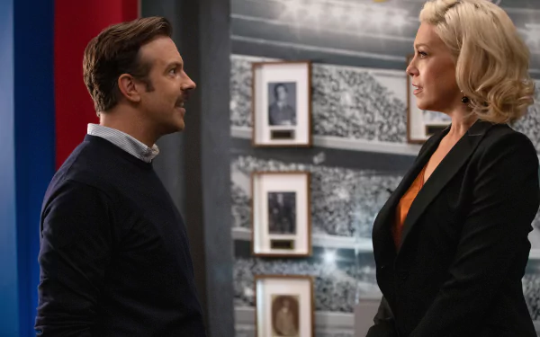 Hannah Waddingham Jason Sudeikis TV Show Ted Lasso HD Desktop Wallpaper | Background Image