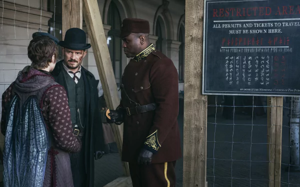 Vignette Stonemoss Rycroft Philostrate Cara Delevingne Orlando Bloom TV Show Carnival Row HD Desktop Wallpaper | Background Image