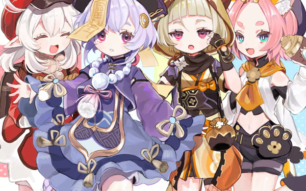 Diona (Genshin Impact) Sayu (Genshin Impact) Qiqi (Genshin Impact) Klee (Genshin Impact) video game Genshin Impact HD Desktop Wallpaper | Background Image