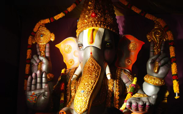 statue Ganesh religious hinduism HD Desktop Wallpaper | Background Image