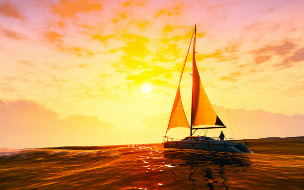 Video Game Grand Theft Auto V Grand Theft Auto GTA Online Sunset Boat Sky HD Wallpaper | Background Image