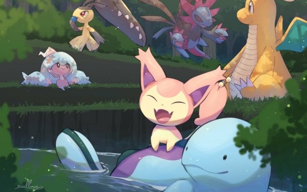 Anime Pokémon Dragonite Mawile Skitty Hydreigon Quagsire HD Wallpaper | Background Image