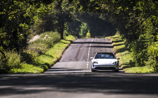 white car vehicle Porsche Taycan 4S HD Desktop Wallpaper | Background Image