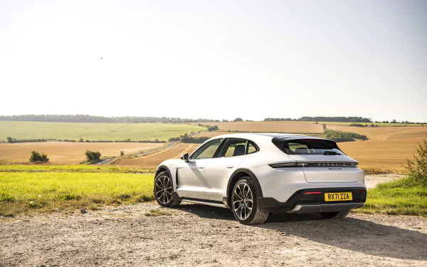 white car vehicle Porsche Taycan 4S HD Desktop Wallpaper | Background Image