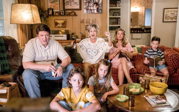 Constance Tucker Annie Potts George Cooper Jr. Montana Jordan Mary Cooper Zoe Perry George Cooper Lance Barber Missy Cooper Raegan Revord Sheldon Cooper Iain Armitage TV Show Young Sheldon HD Desktop Wallpaper | Background Image