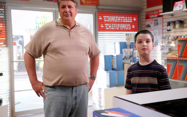 George Cooper Lance Barber Sheldon Cooper Iain Armitage TV Show Young Sheldon HD Desktop Wallpaper | Background Image