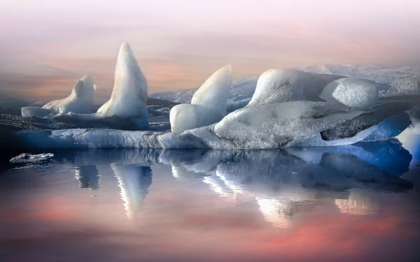 ice reflection nature icefloe HD Desktop Wallpaper | Background Image
