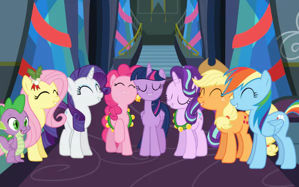Twilight Sparkle Starlight Glimmer Spike (My Little Pony) Rarity (My Little Pony) Rainbow Dash Pinkie Pie Fluttershy (My Little Pony) Applejack (My Little Pony) TV Show My Little Pony: Friendship Is Magic HD Desktop Wallpaper | Background Image