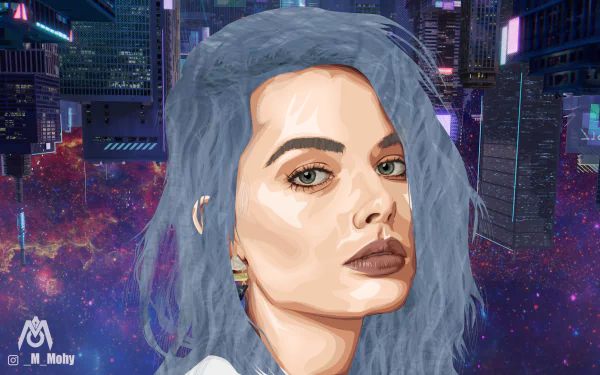  Vector art for margot robbie