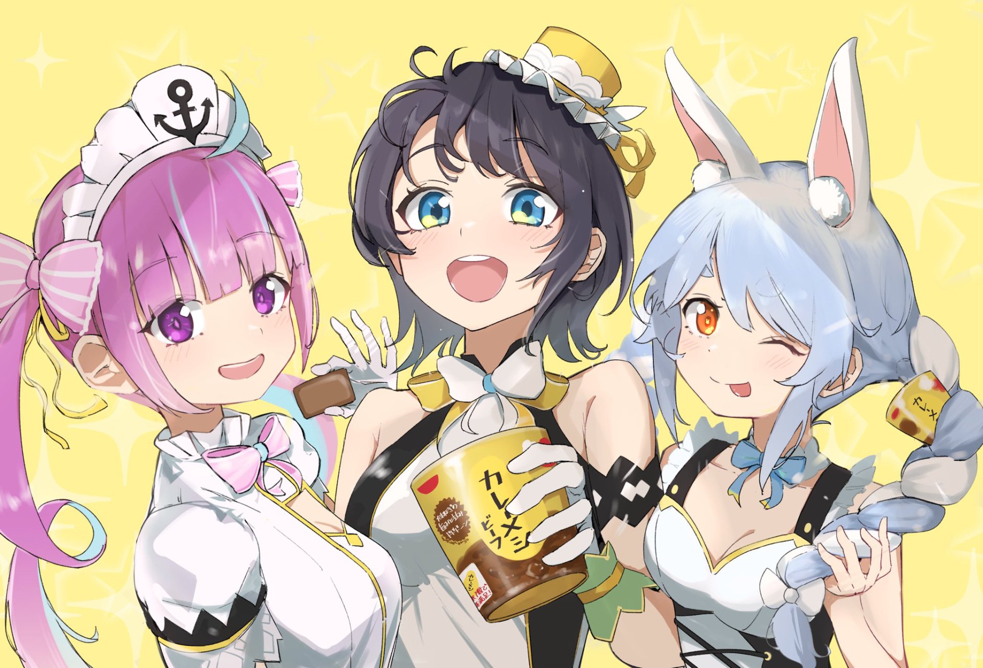 Download Hololive Usada Pekora Oozora Subaru Minato Aqua Anime Virtual Youtuber HD Wallpaper