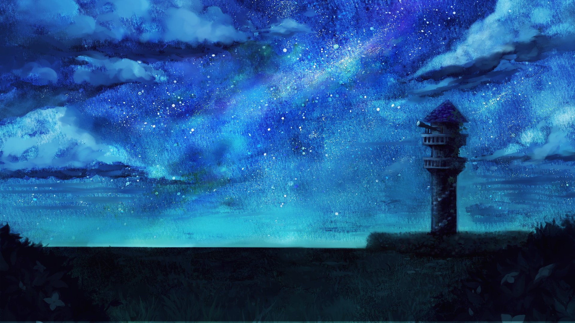 Download Tower Artistic Night HD Wallpaper