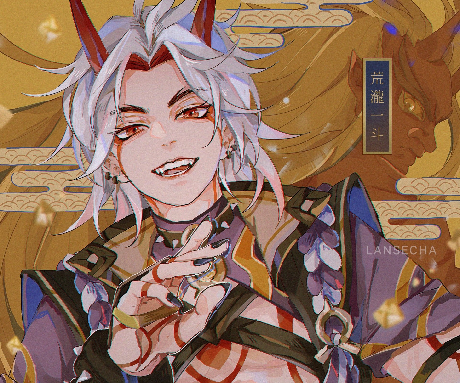 Download Arataki Itto Video Game Genshin Impact HD Wallpaper