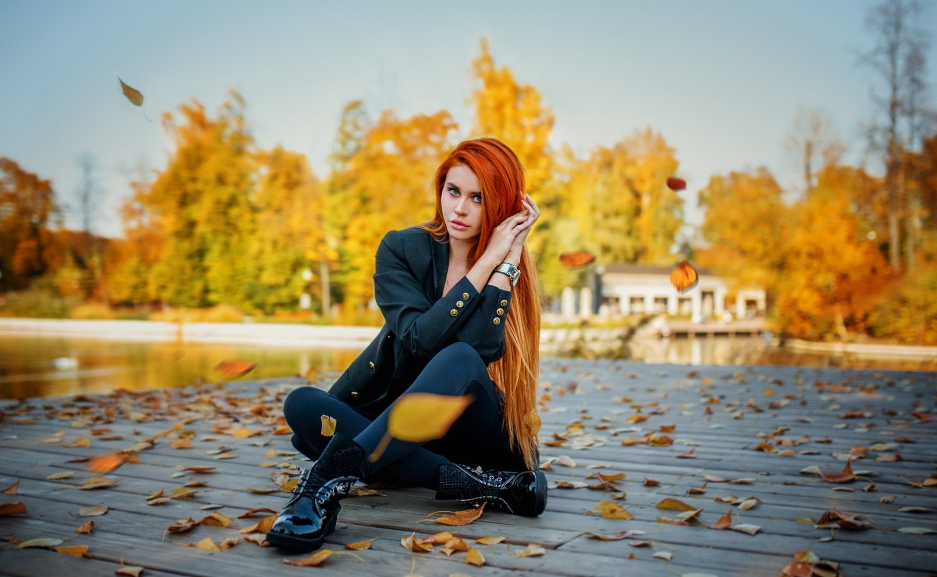 Download Redhead Long Hair Woman Model HD Wallpaper by Hakan Erenler