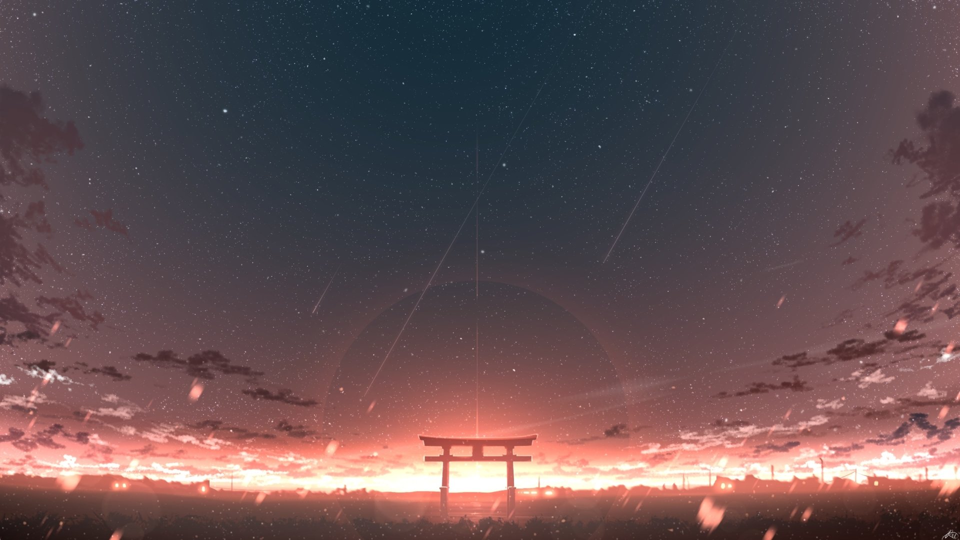 Download Torii Sunset Sky Anime Sunrise Anime Sunset Sky Anime HD Wallpaper