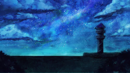 tower artistic night HD Desktop Wallpaper | Background Image