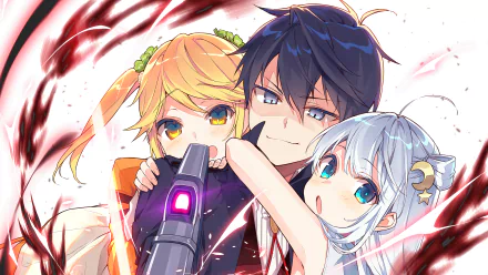 4K Ultra HD wallpaper featuring Tarte, Dia, and Lugh Tuatha Dé from the anime The World's Finest Assassin Gets Reincarnated in Another World as an Aristocrat.