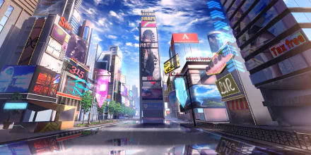 Anime city anime city HD Desktop Wallpaper | Background Image