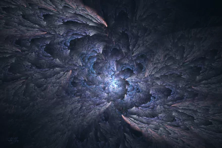 Abstract dark swirling shapes with glowing blue highlights create a dynamic 4K Ultra HD PC desktop wallpaper and background.