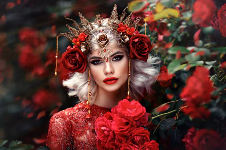 headdress lipstick woman model HD Desktop Wallpaper | Background Image