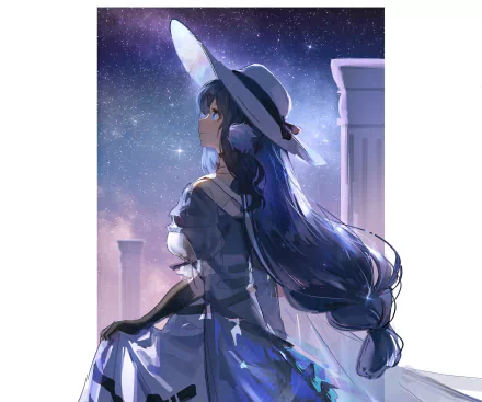 hat blue hair Astesia (Arknights) video game Arknights HD Desktop Wallpaper | Background Image