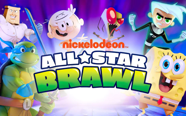 HD wallpaper of Nickelodeon All-Star Brawl featuring popular characters for desktop background.