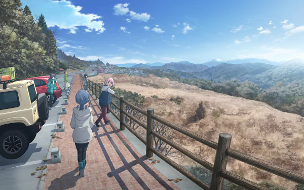Rin Shima Ena Saitou Chiaki Oogaki Nadeshiko Kagamihara Aoi Inuyama Anime Laid-Back Camp HD Desktop Wallpaper | Background Image