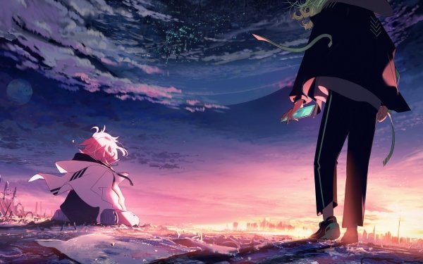 Anime City Sunset HD Wallpaper | Background Image