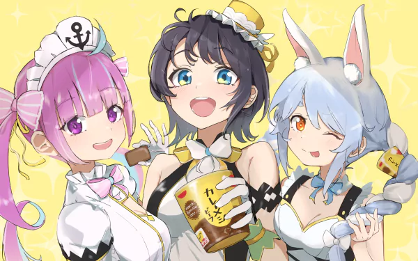 hololive Usada Pekora Oozora Subaru Minato Aqua Anime Virtual Youtuber HD Desktop Wallpaper | Background Image