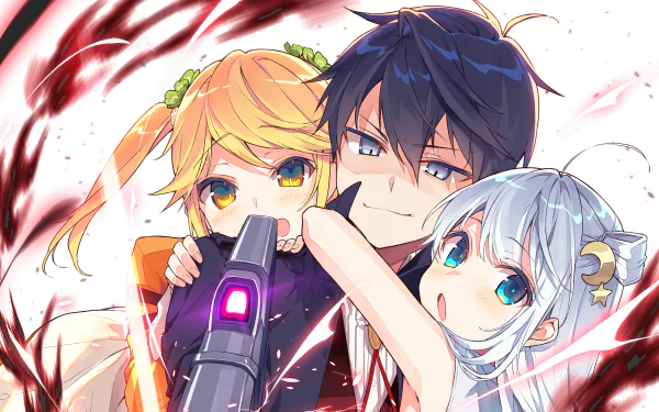 4K Ultra HD wallpaper featuring Tarte, Dia, and Lugh Tuatha Dé from the anime The World's Finest Assassin Gets Reincarnated in Another World as an Aristocrat.