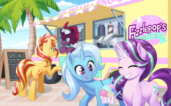 Trixie (My Little Pony) Starlight Glimmer Grubber (My Little Pony) Sunset Shimmer Tempest Shadow movie My Little Pony: The Movie HD Desktop Wallpaper | Background Image