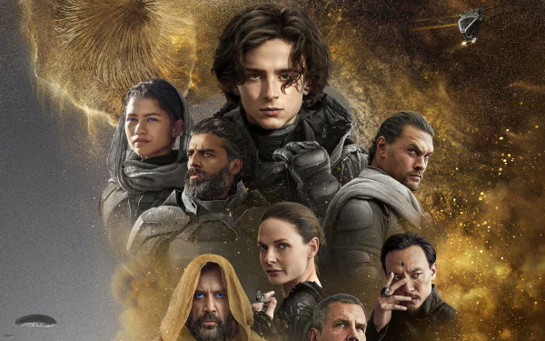 Oscar Isaac Rebecca Ferguson Josh Brolin Sharon Duncan-Brewster Jason Momoa Zendaya Javier Bardem Timothée Chalamet movie Dune (2021) HD Desktop Wallpaper | Background Image