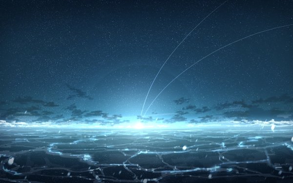 Anime Sky Night Horizon HD Wallpaper | Background Image
