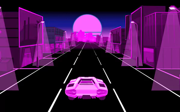 purple Lamborghini artistic synthwave HD Desktop Wallpaper | Background Image