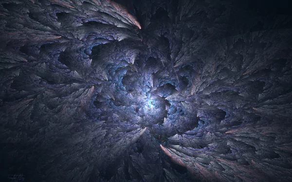 Abstract dark swirling shapes with glowing blue highlights create a dynamic 4K Ultra HD PC desktop wallpaper and background.