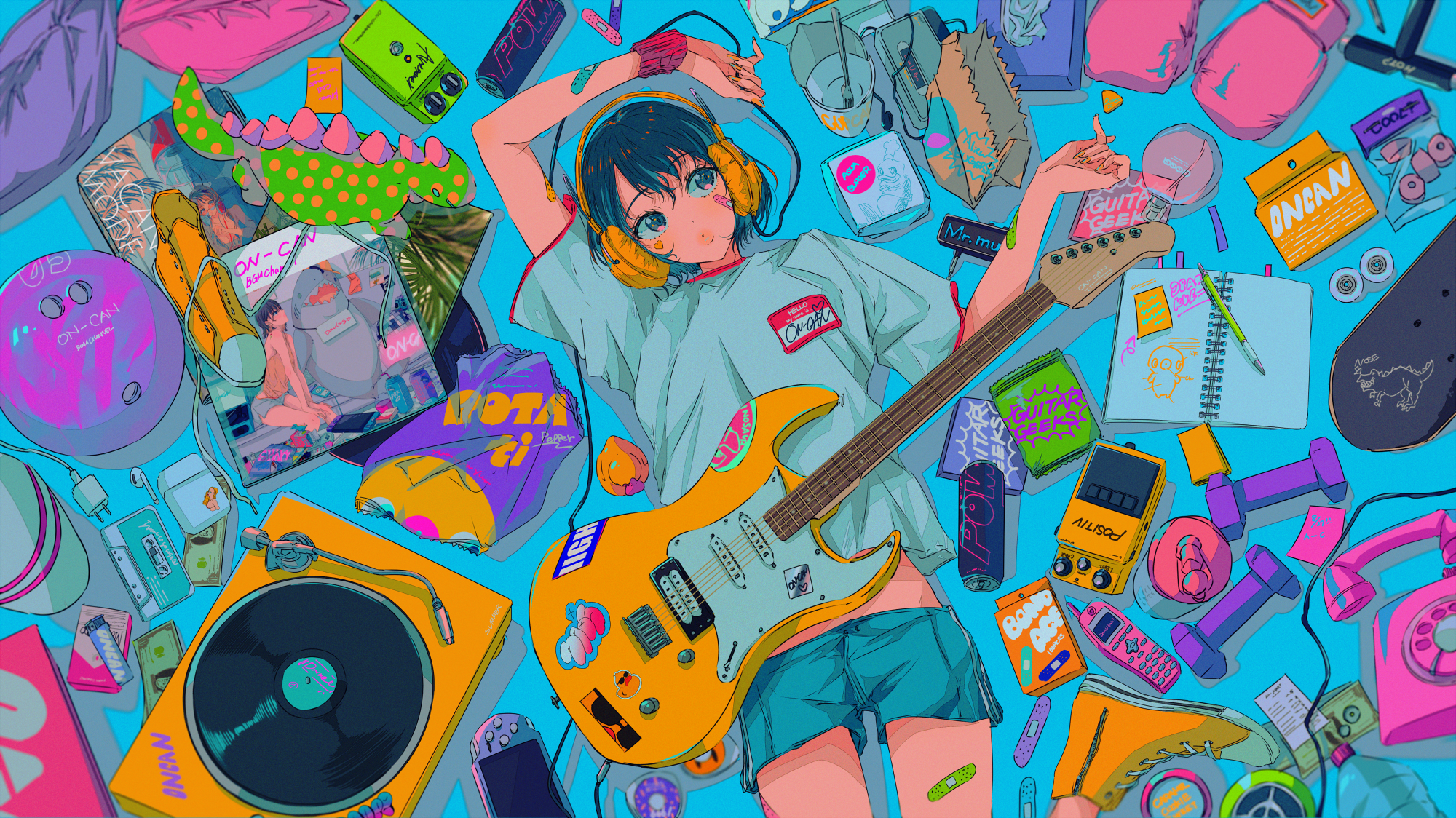 Chon, anime girls, digital art, artwork, 2D, anime, Band-Aid, HD Wallpaper  | Rare Gallery
